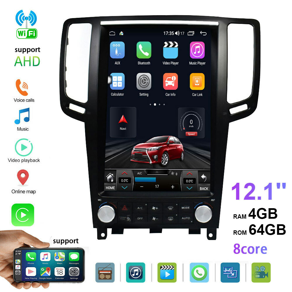 4+64g For Infiniti G25 G37 Car Stereo Radio Player Gps Android 10 Touch Screen