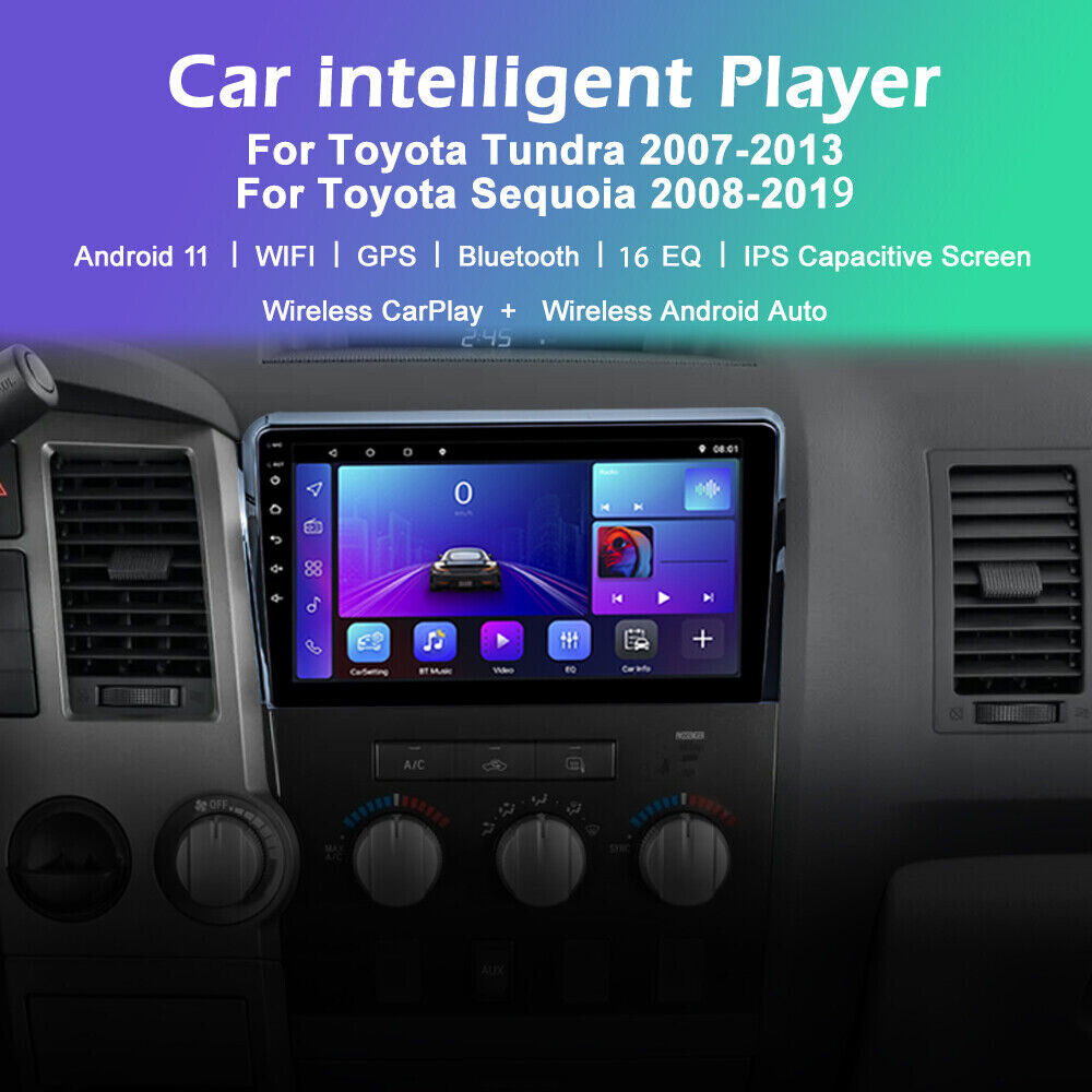 Car Stereo GPS Radio Apple Carplay For Toyota Tundra 2007-2013 Sequoia 2008-2018