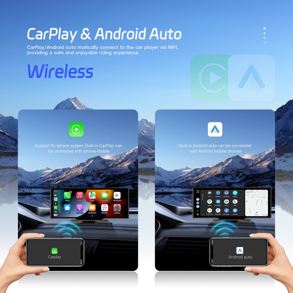 10.26″ Car Multimedia Smart Screen Player T86MP5 Wireless Carplay & Android +CAM
