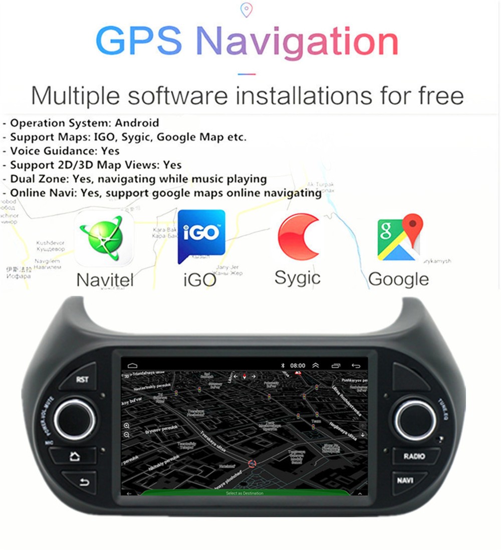 Fit For Fiat Fiorino 2008-2017 For Carplay Radio Stereo 7in Android 14 GPS 4+32G