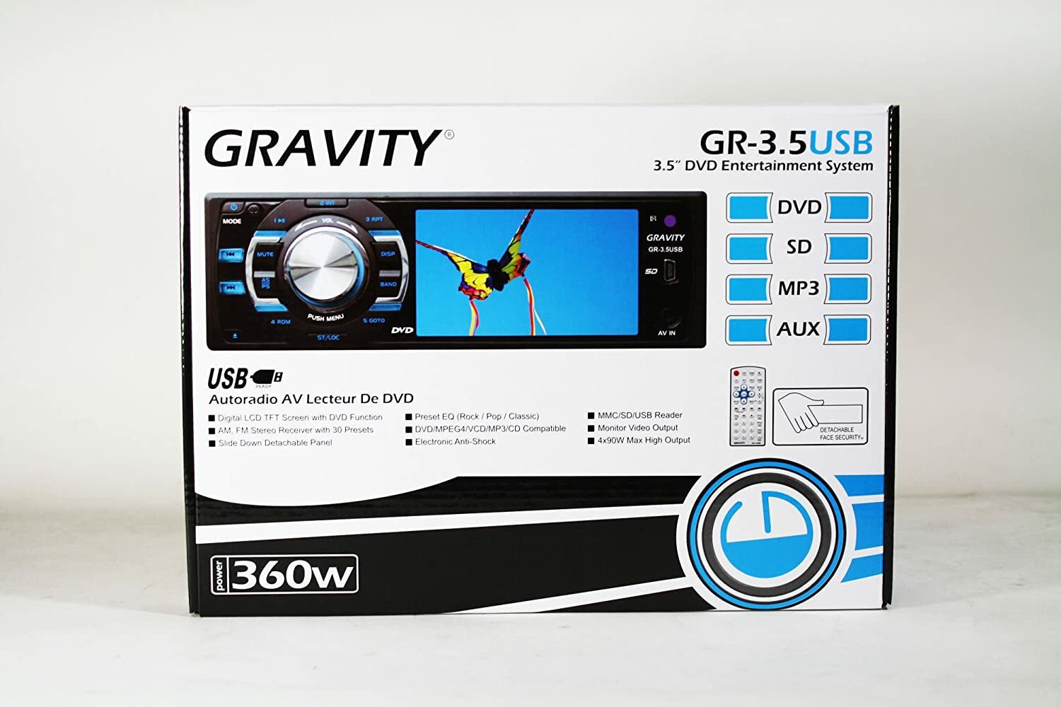 GRAVITY GR-3.5USB DIGITAL LCD 3.5″ DVD ENTERTAINMENT SYSTEM