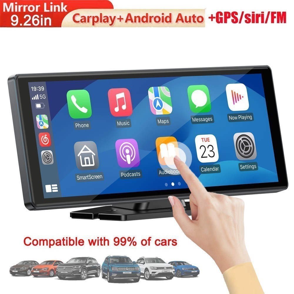 9.26″ Portable Car Wireless Apple CarPlay Android Auto FM Touch Screen Radio