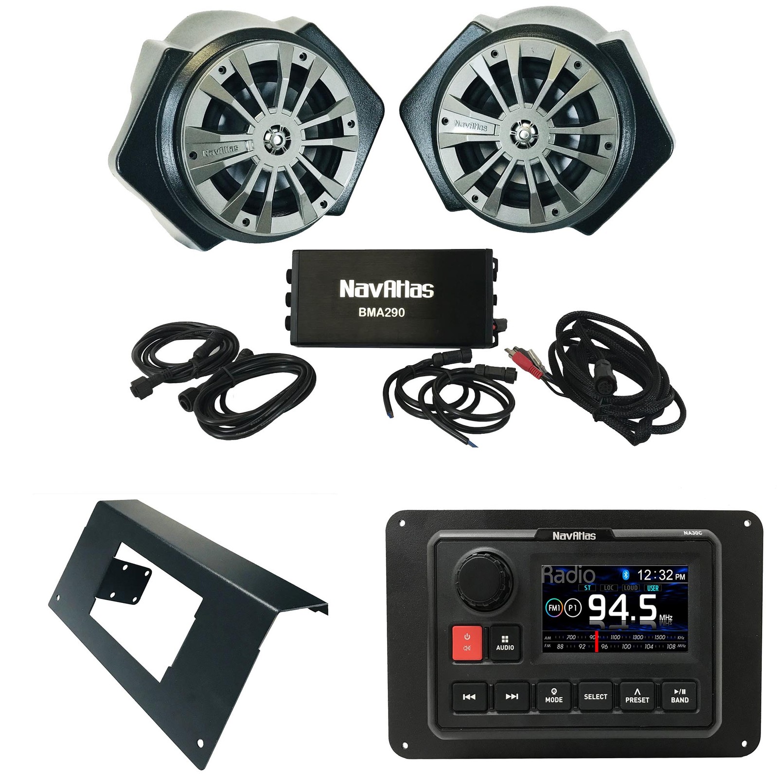 NavAtlas RZR1ZONE2 – NA30C Source Unit + Kick-Panel Speakers Kit