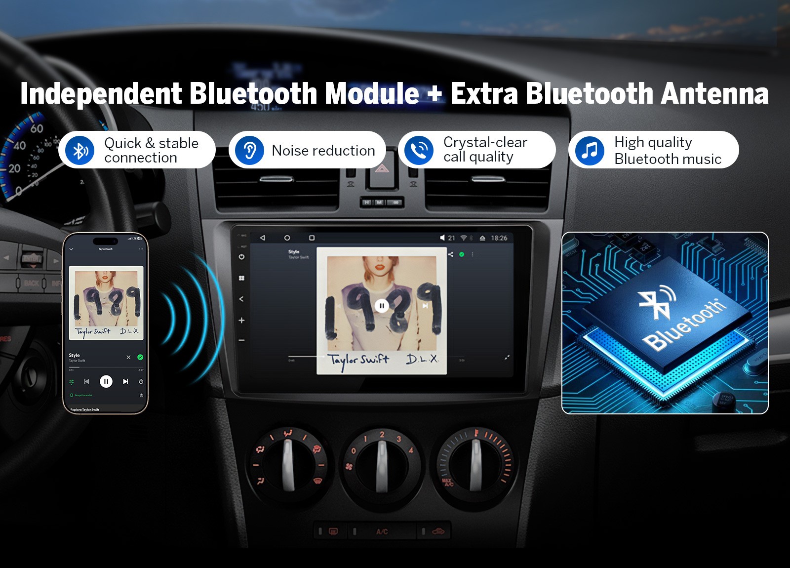 For Mazda 3 2010-2013 9″ QLED 6+64 Android Auto Car Stereo CarPlay Plug and Play