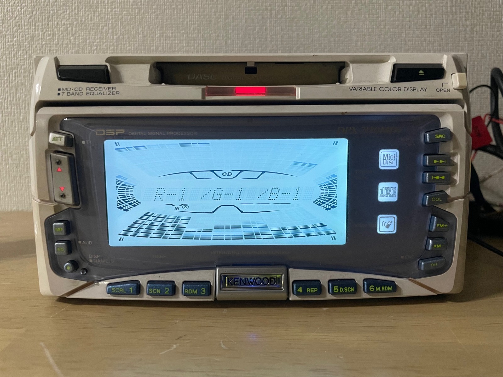 KENWOOD DPX-7170MDi 2DIN CD MD Player Bluetooth Tested Working White