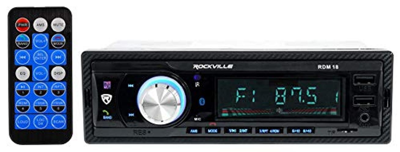 RDM18 V2 In-Dash Digital Media Car Receiver, 50W, 4 Channels, Bluetooth,