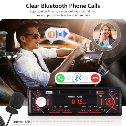 Single Din Car Stereo Bluetooth Multimedia Car Audio Receivers with Digital