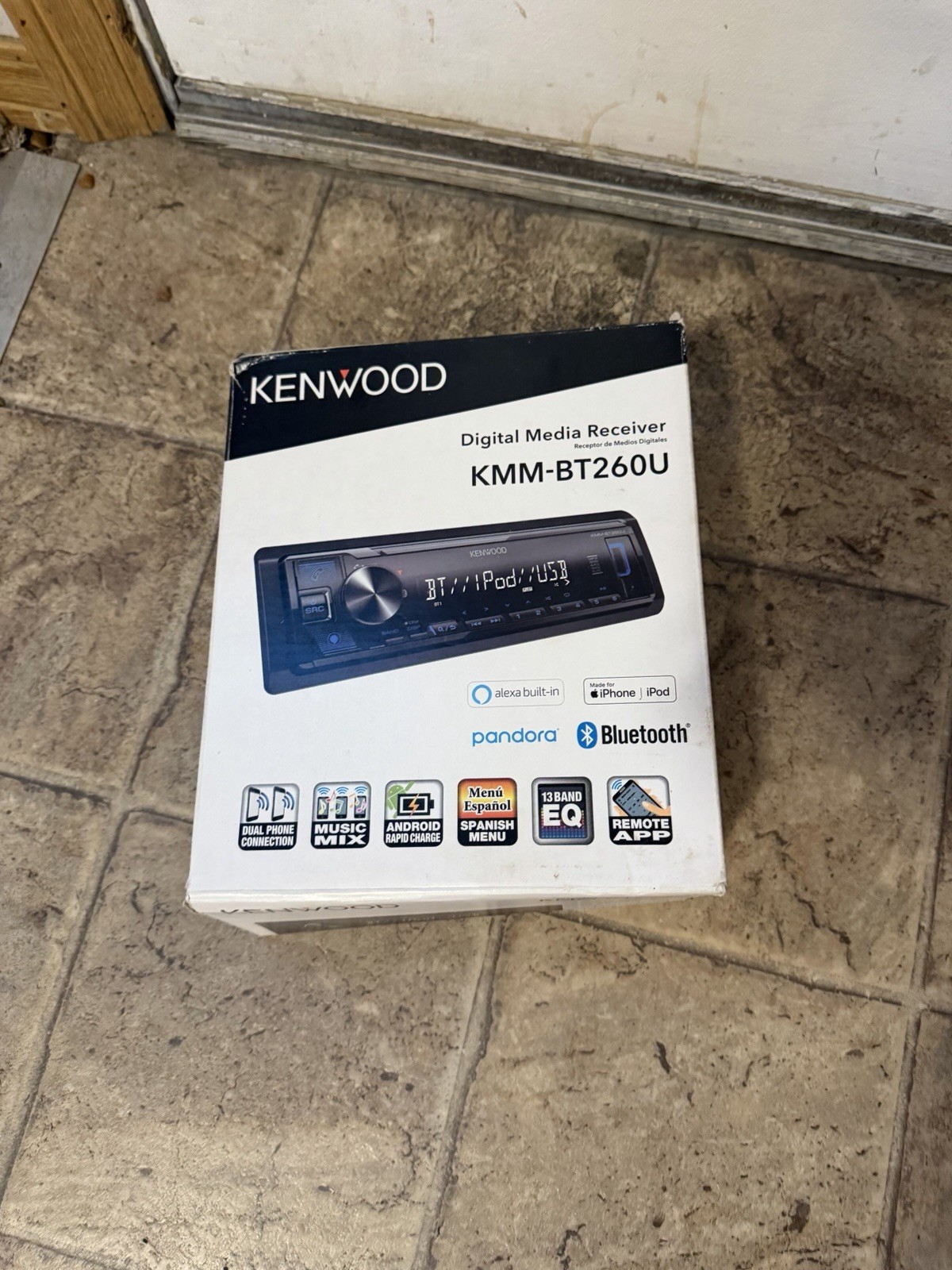 Kenwood KMM-BT260U Bluetooth Single DIN Car Stereo NEW In Box Harness Included