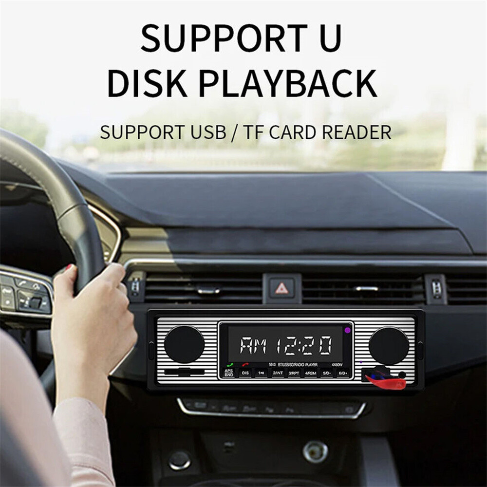 Bluetooth Car Stereo Audio In-Dash FM Aux Input Receiver SD USB MP3 Radio Player
