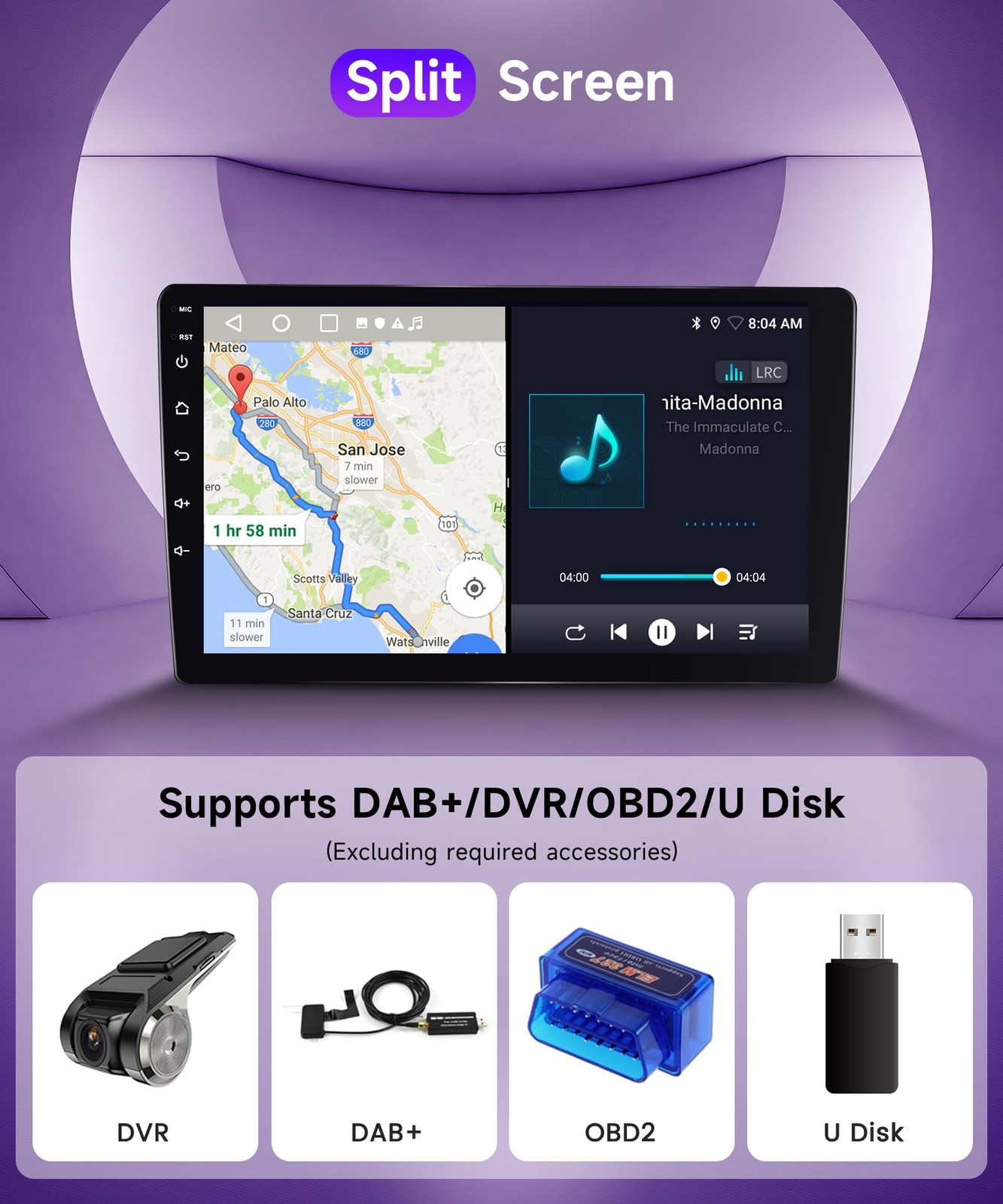 9″ Touchscreen Wireless Carplay Android Auto Stereo for 2005-2015 Toyota Tacoma