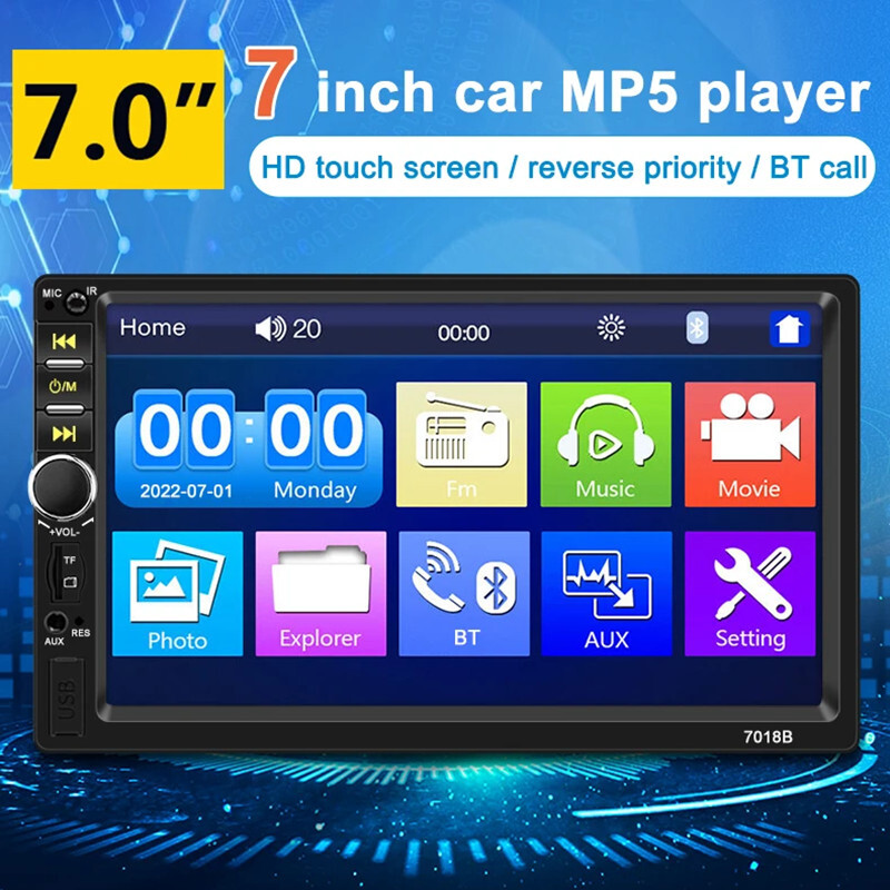 Car Radio MP5 Player 2 din Stereo 7In Touch Screen Automotive Multimedia Monitor