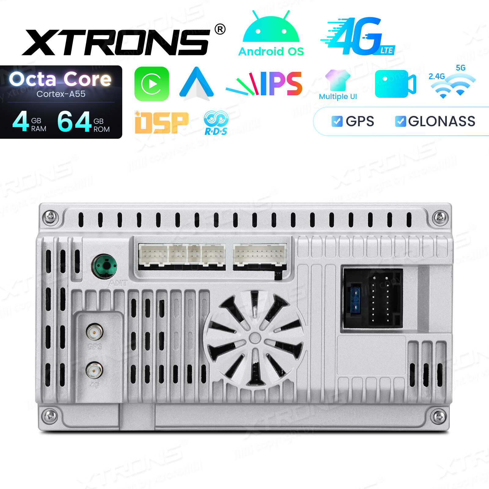 10.1″ Android 12 8-Core 4+64GB Car Stereo GPS DVD Radio Navi 4G LTE WiFi DSP IPS