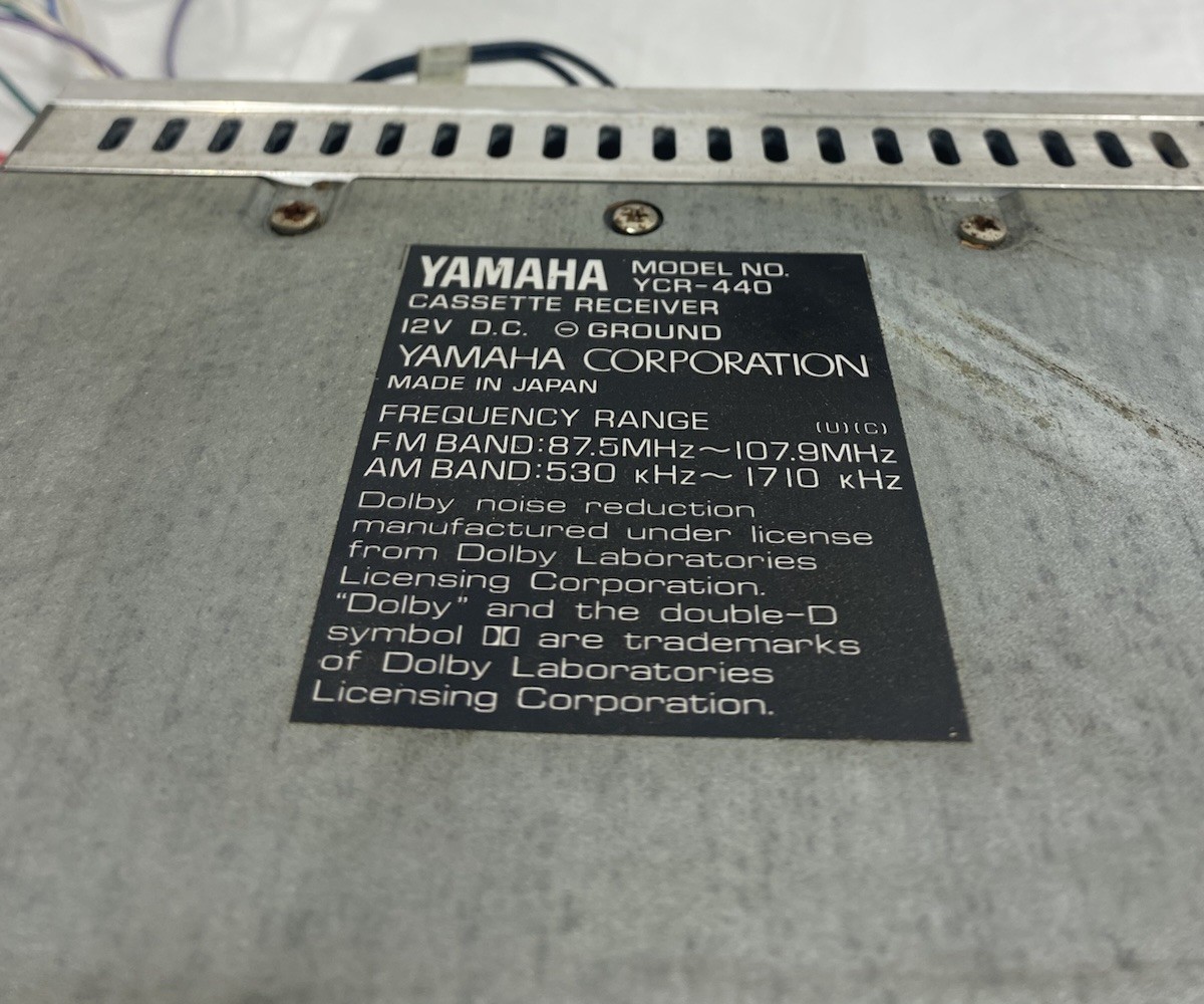 Vtg Yamaha YCR-440 Car Radio Stereo Cassette Receiver 2 Knob Shaft Post Untested