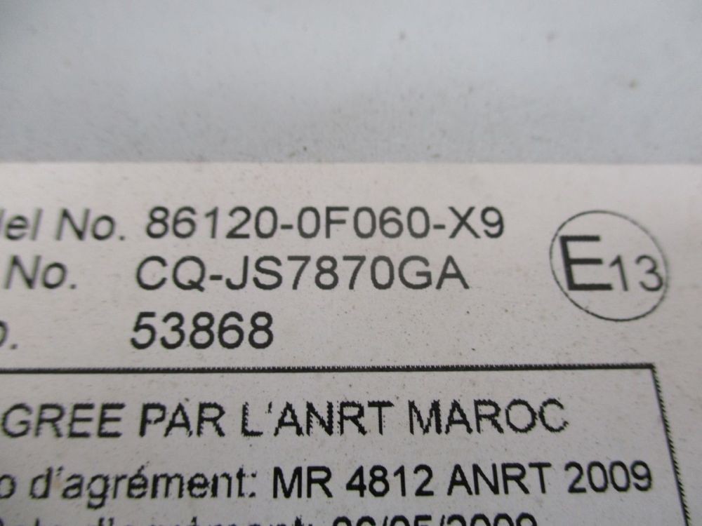 CD Radio MP3 WMA * CODE Not Available Fits Toyota Verso (_AUR2_, _ZGR2_)