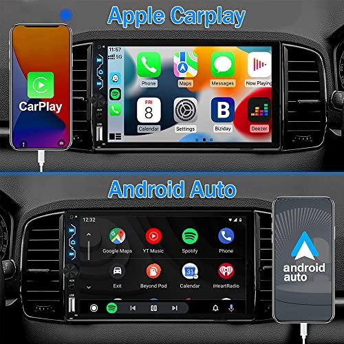 Double Din Car Stereo with Dash Cam,7 Apple Carplay & Android Auto + Dash Cam