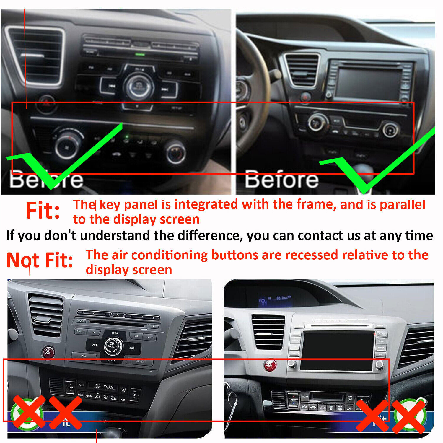 Radio HeadUnit Android13 Navi Wifi CarPlay For Honda Civic 2013 2014 2015 Stereo