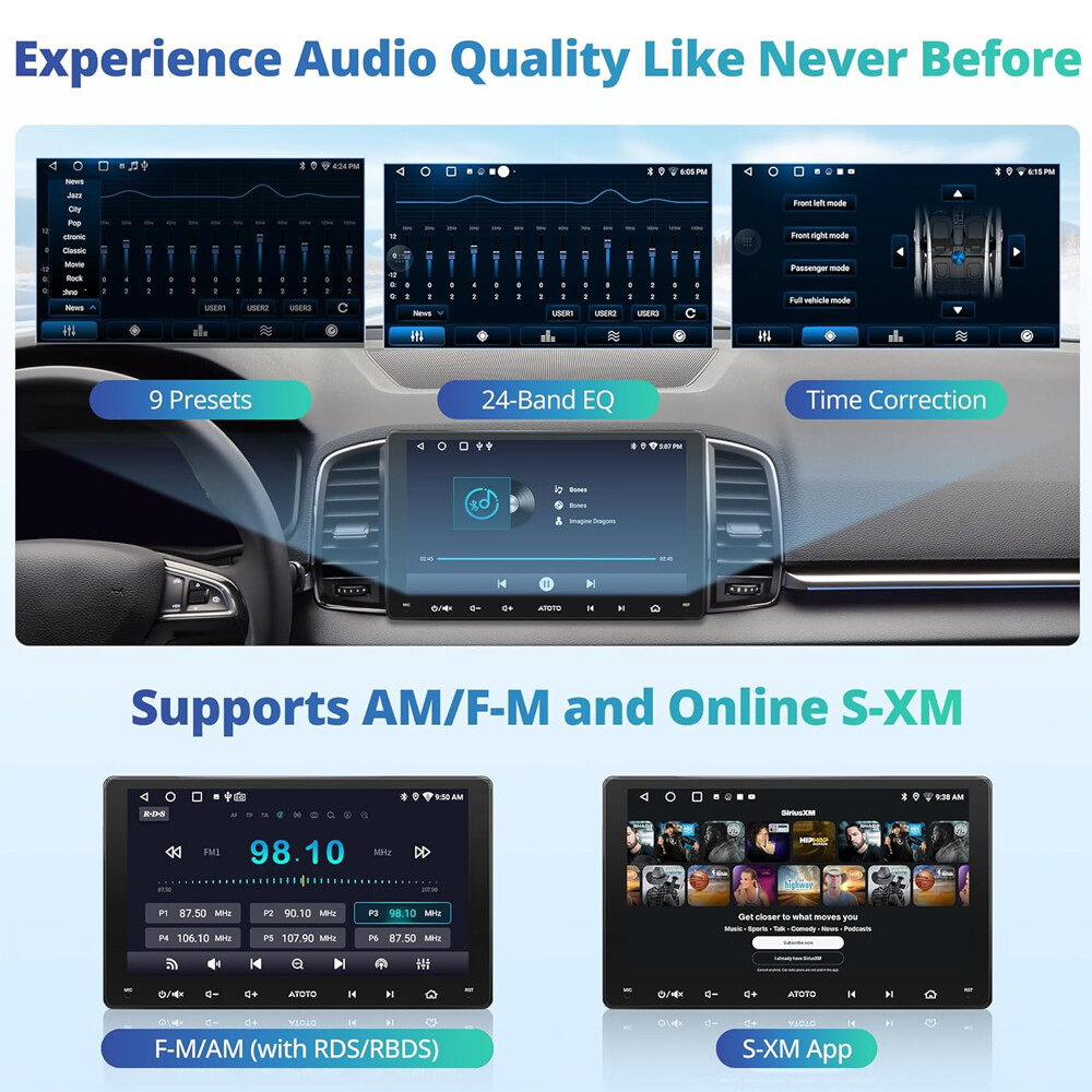 ATOTO F7XE 10″ Floating Screen Car Stereo SiriusXM Wireless Android Auto&CarPlay