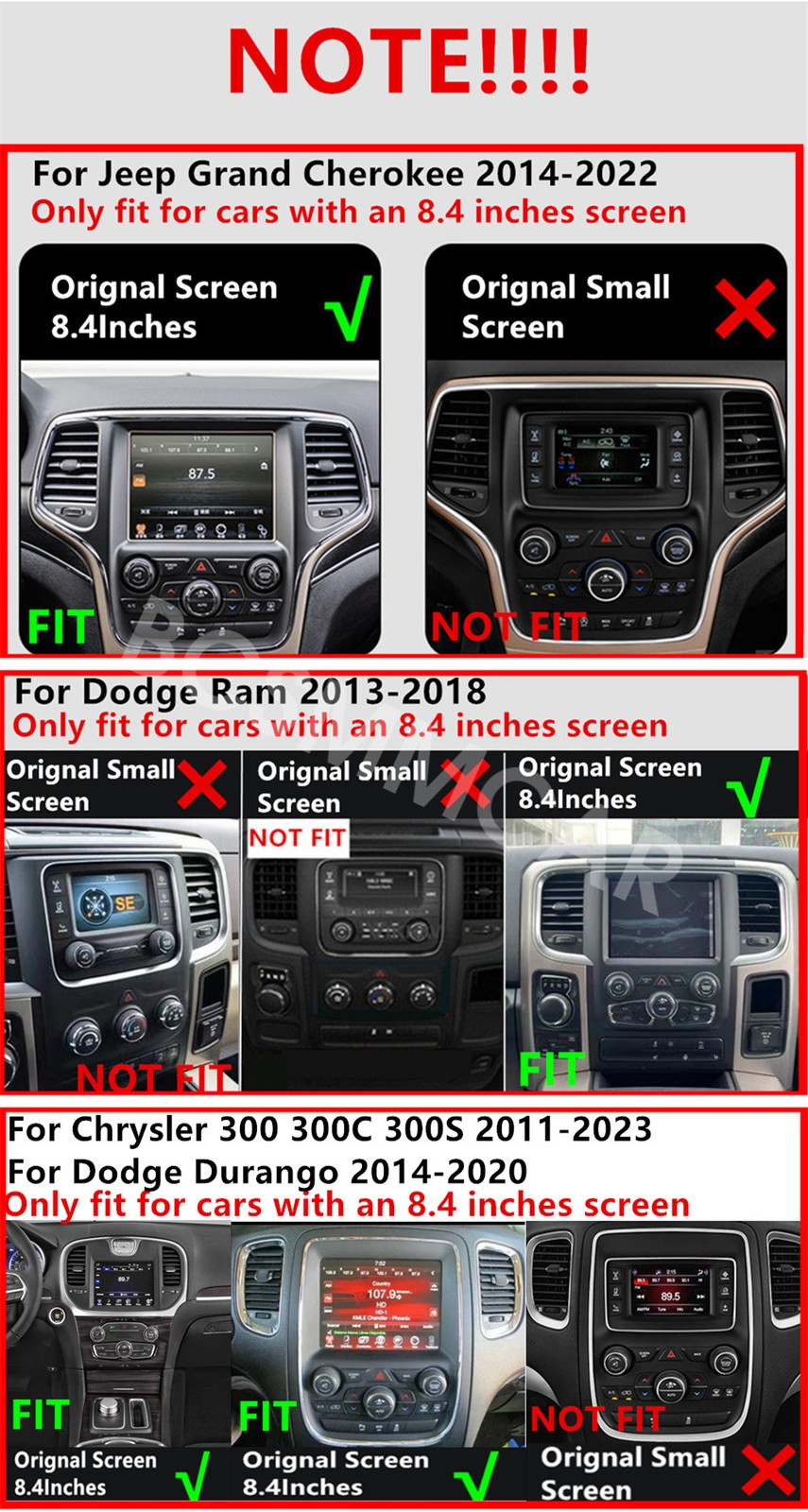 Stereo Car Radio GPS Navi FM BT Head Unit Fit For Jeep Grand cherokee 2014-2022