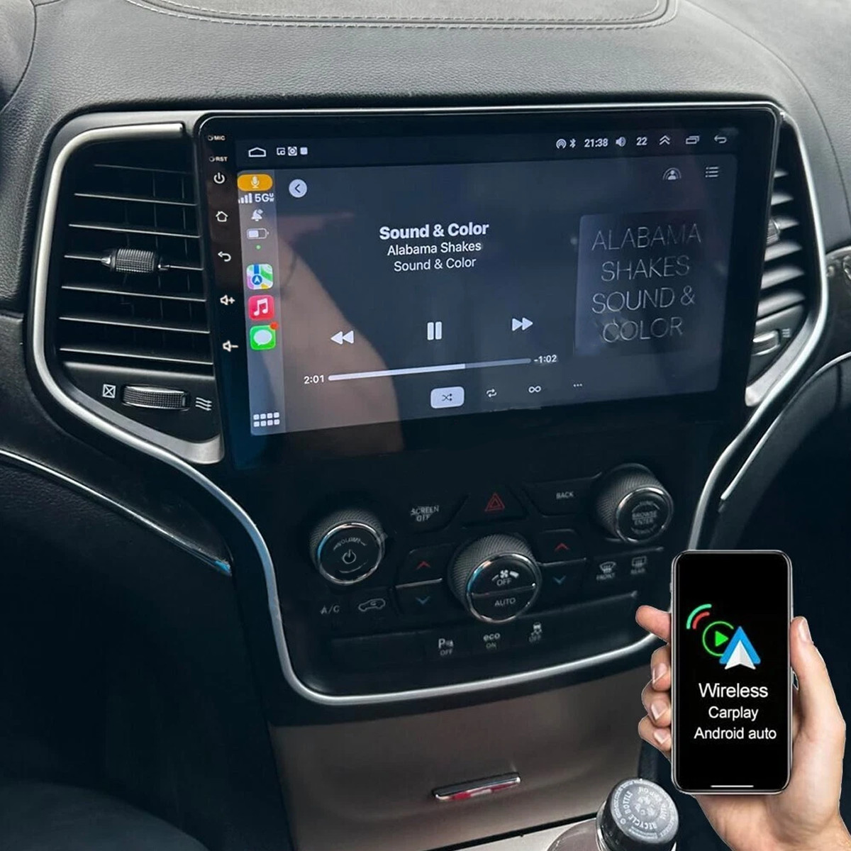 Radio For 2014-2017 Grand Cherokee Carplay EQ Cam Back Camera IPS Touchscreen