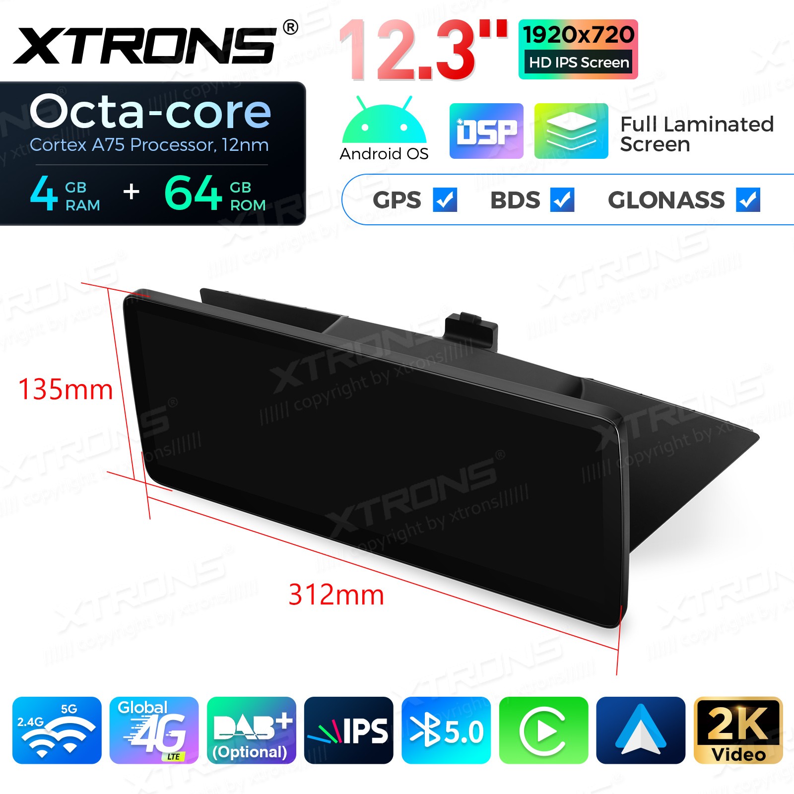 12.3″ Android 14 4G 8-Core 4+64GB CarPlay Car Screen Upgrade WiFi For BMW X1 E84