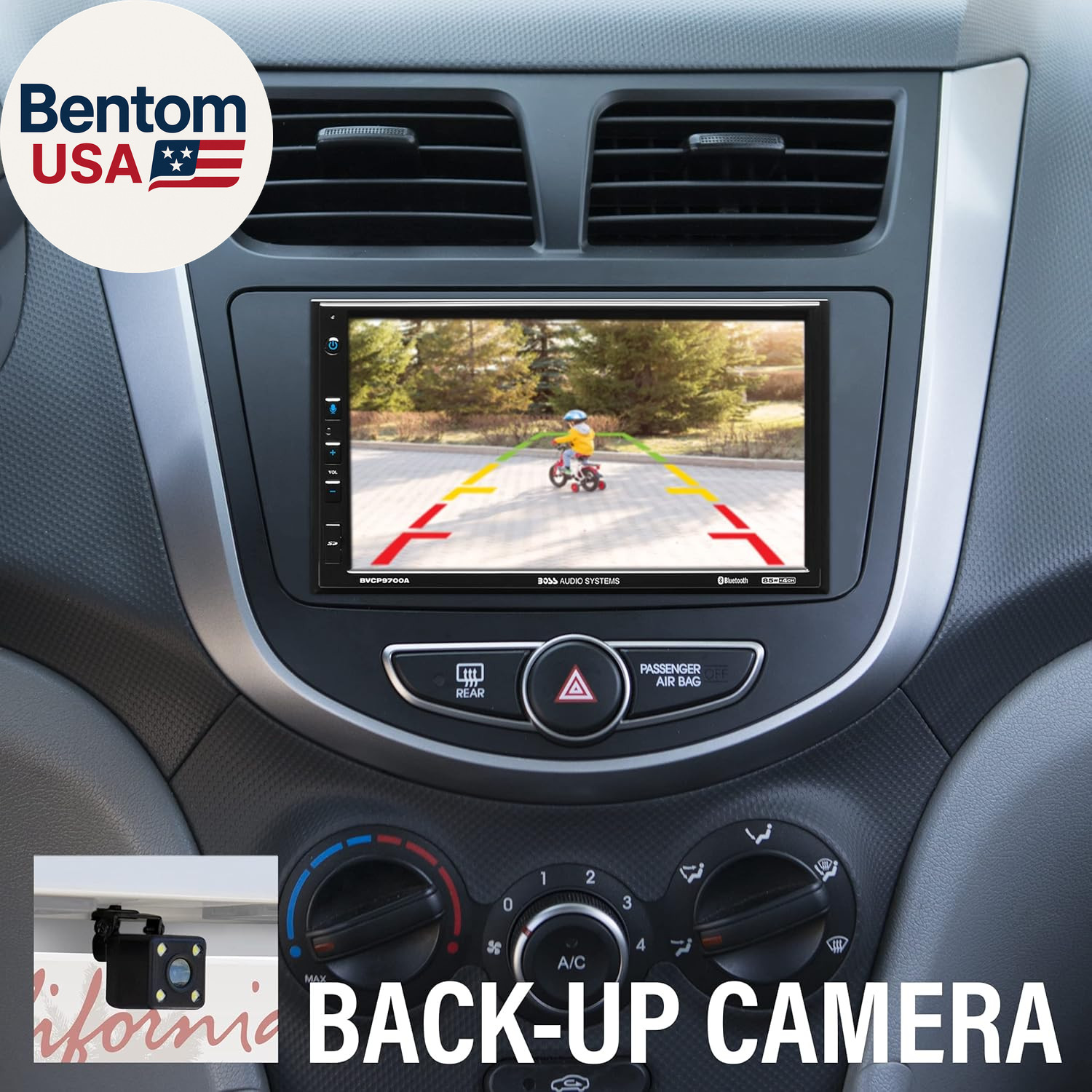 BVCP9700A-C Car Stereo System – Apple Carplay, Android Auto, 7 Inch Double Din,