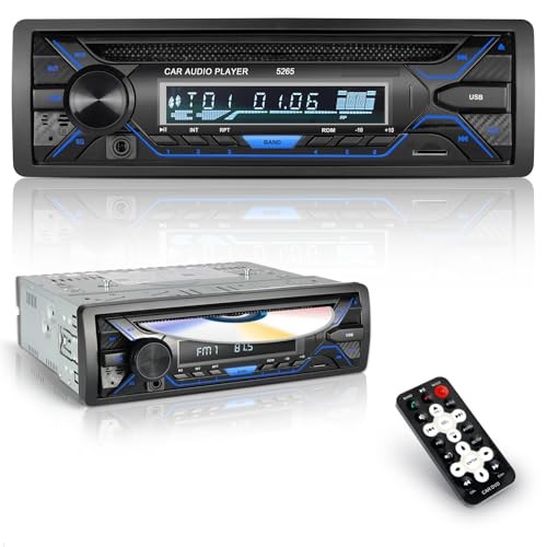Single Din Bluetooth Car Stereo with CD DVD Player, Single Din Radio with 4″