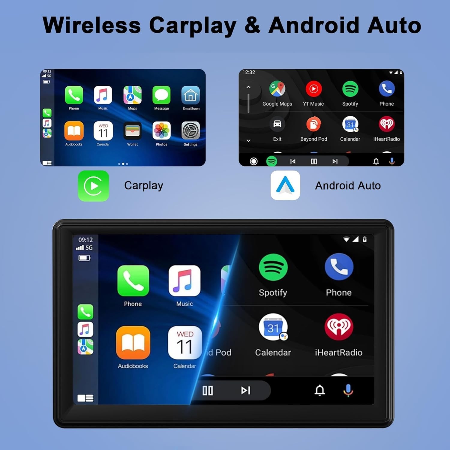 7″ CarPlay & Android Auto Touch Screen – Effortless Connectivity & Safety