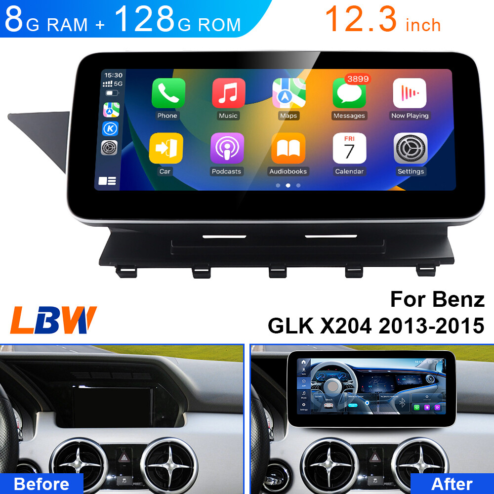 Android Car GPS Auto Carplay 12.3” 8G+128G For Mercedes Benz GLK X204 2013-2015