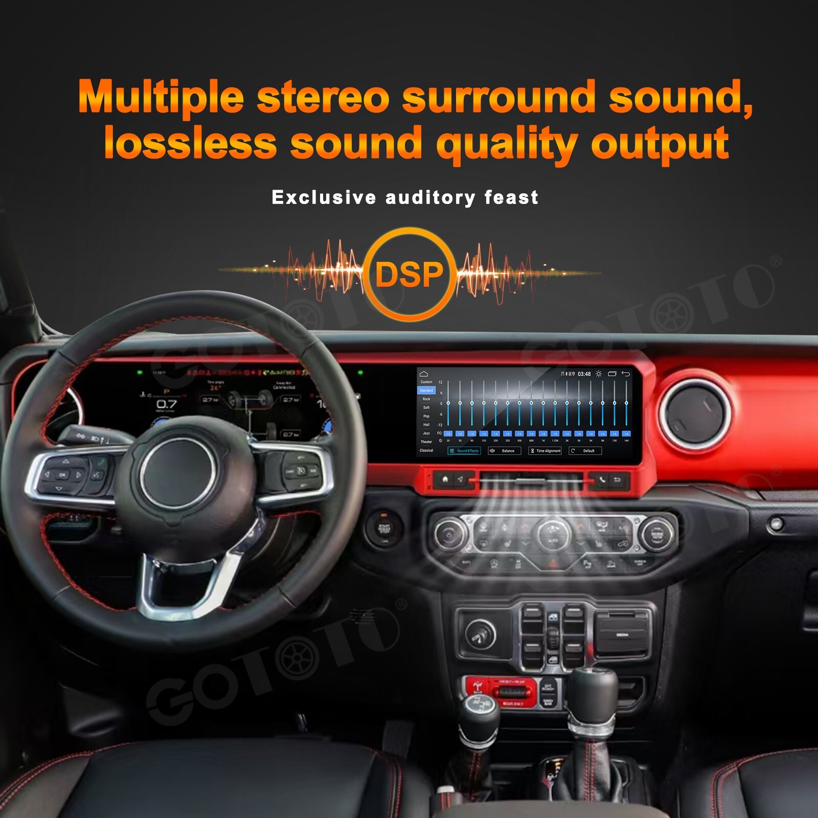 Dual Screen Car Radio for Jeep Wrangler JL Gladiator 2018-2023 Stereo Upgrade