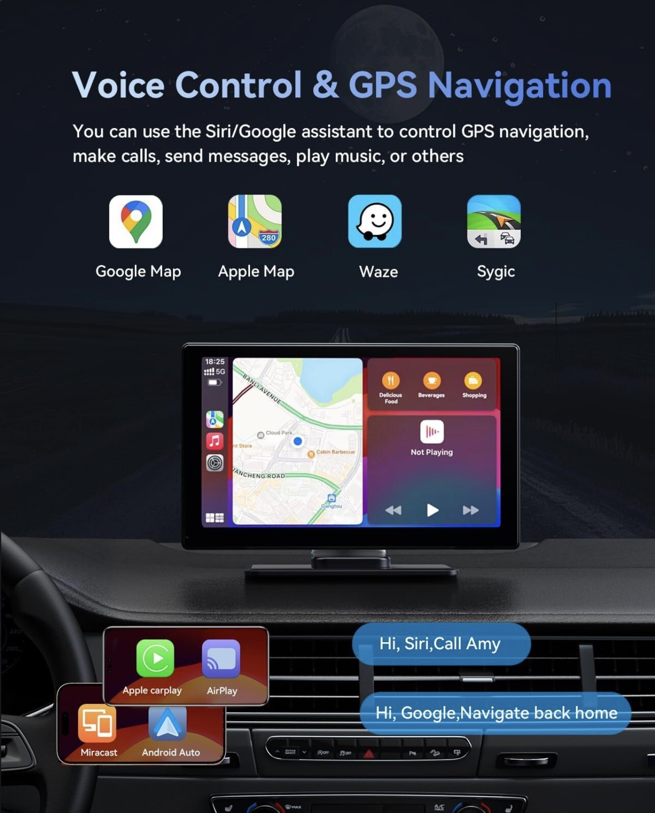 Portable Carplay Screen for Car, VUDDIG 4K Dash Cam, Wireless Carplay Screen …