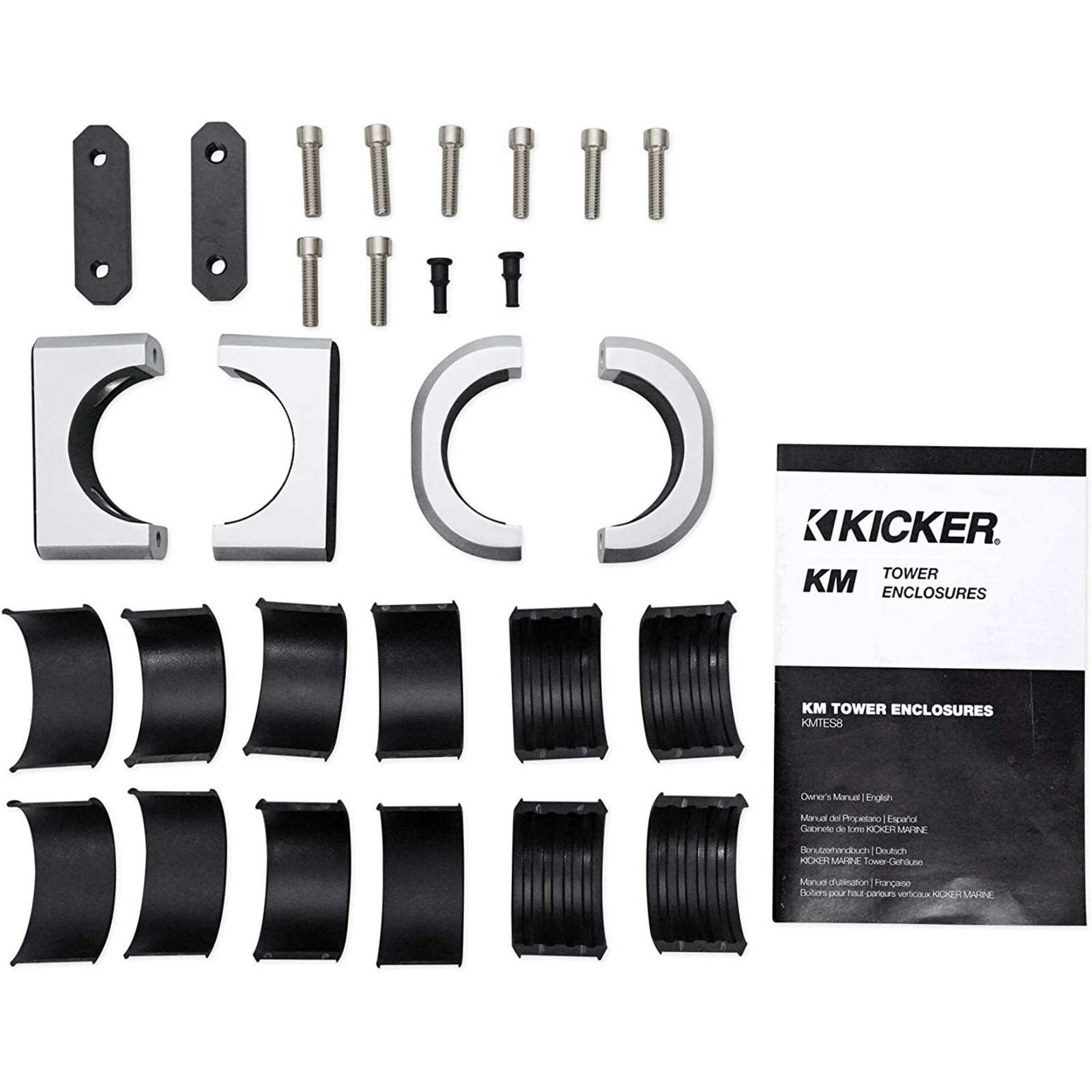 Kicker Pair of White 6.5″ Marine Wakeboard Tower Speaker Enclosures 12KMTESW