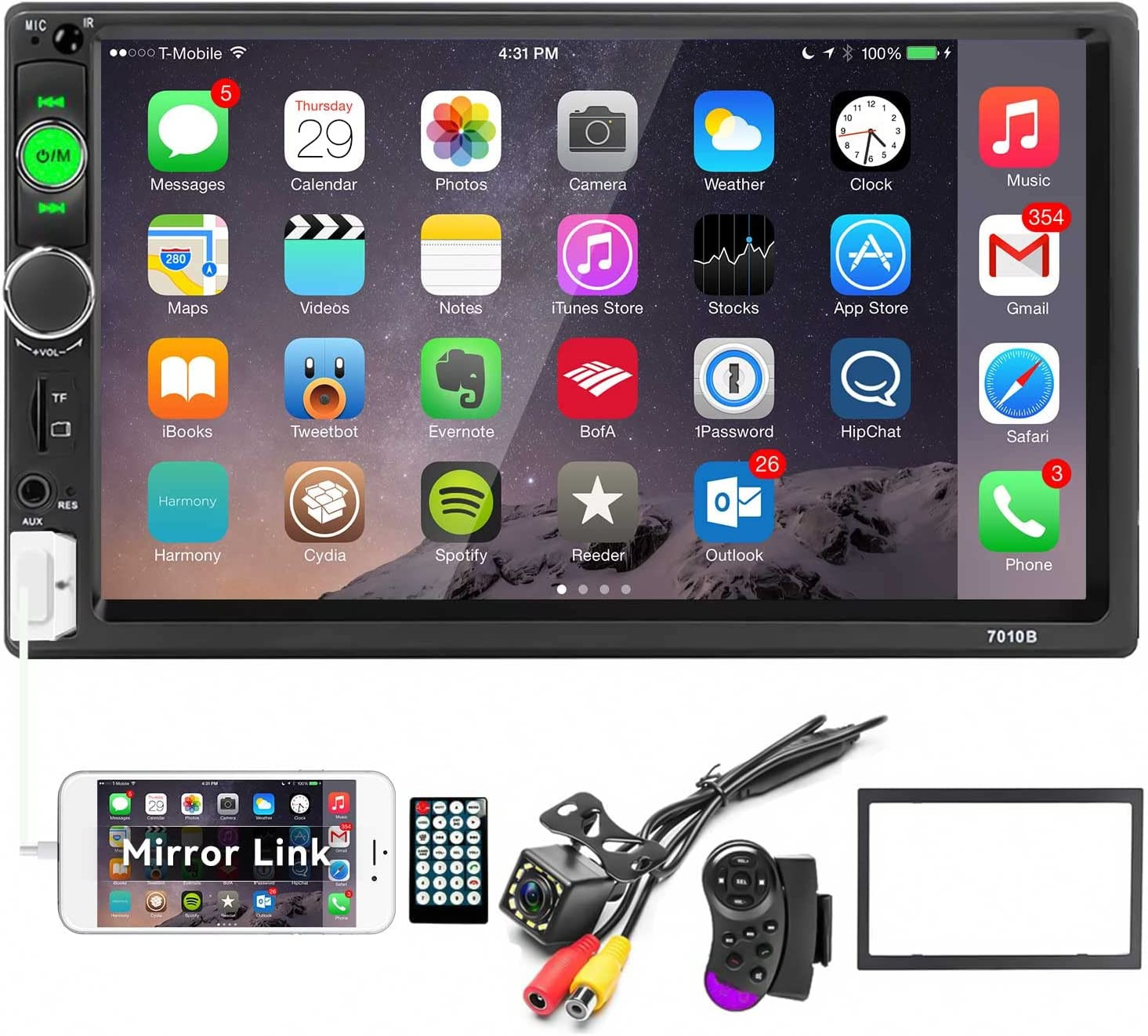 Radio Estereo De Pantalla Para Coche Carro Pantalla Tactil Doble Din Bluetooth 7