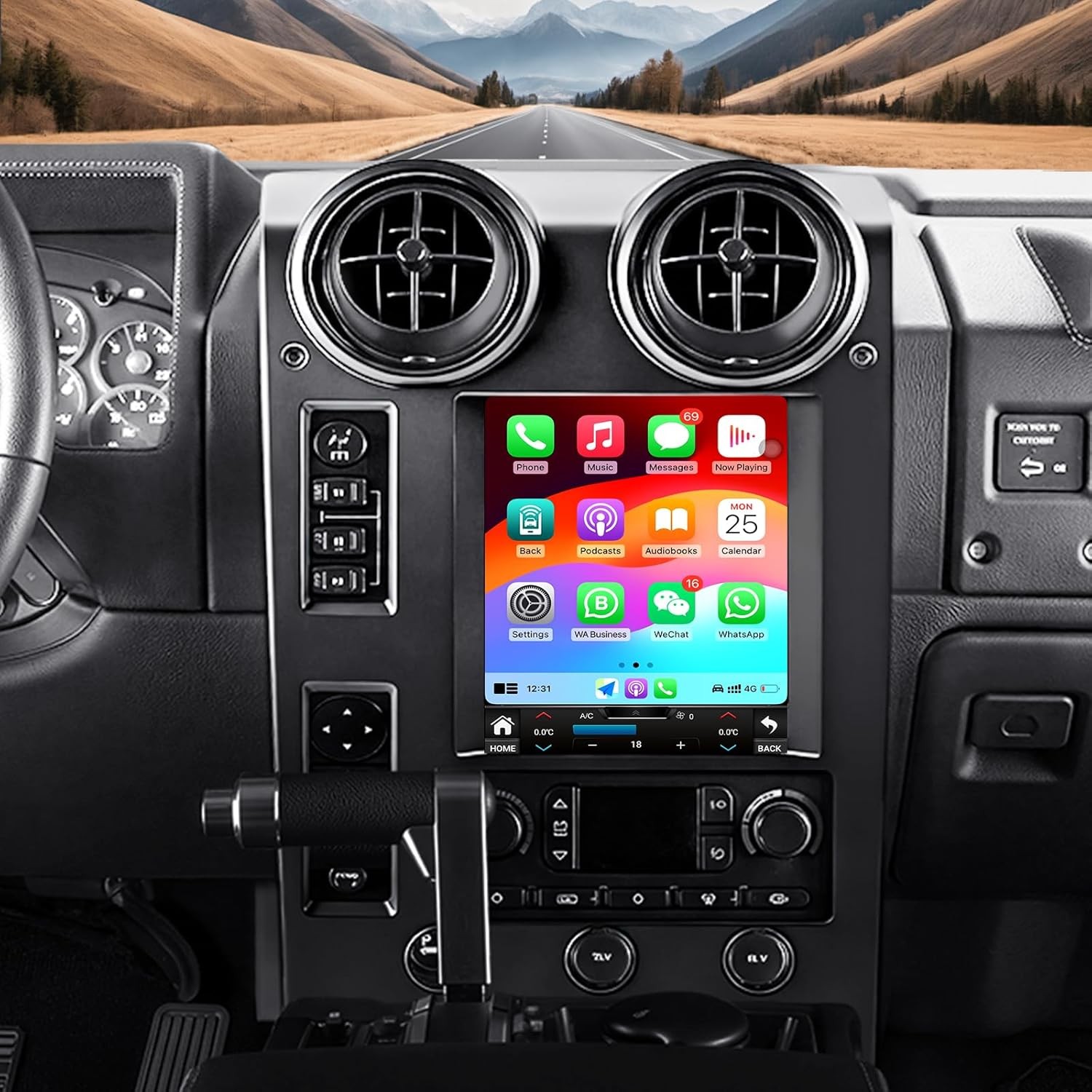 4+32GB Android 13 9.7″ Carplay Car Radio Stereo GPS Navi For Hummer H2 2002-2007