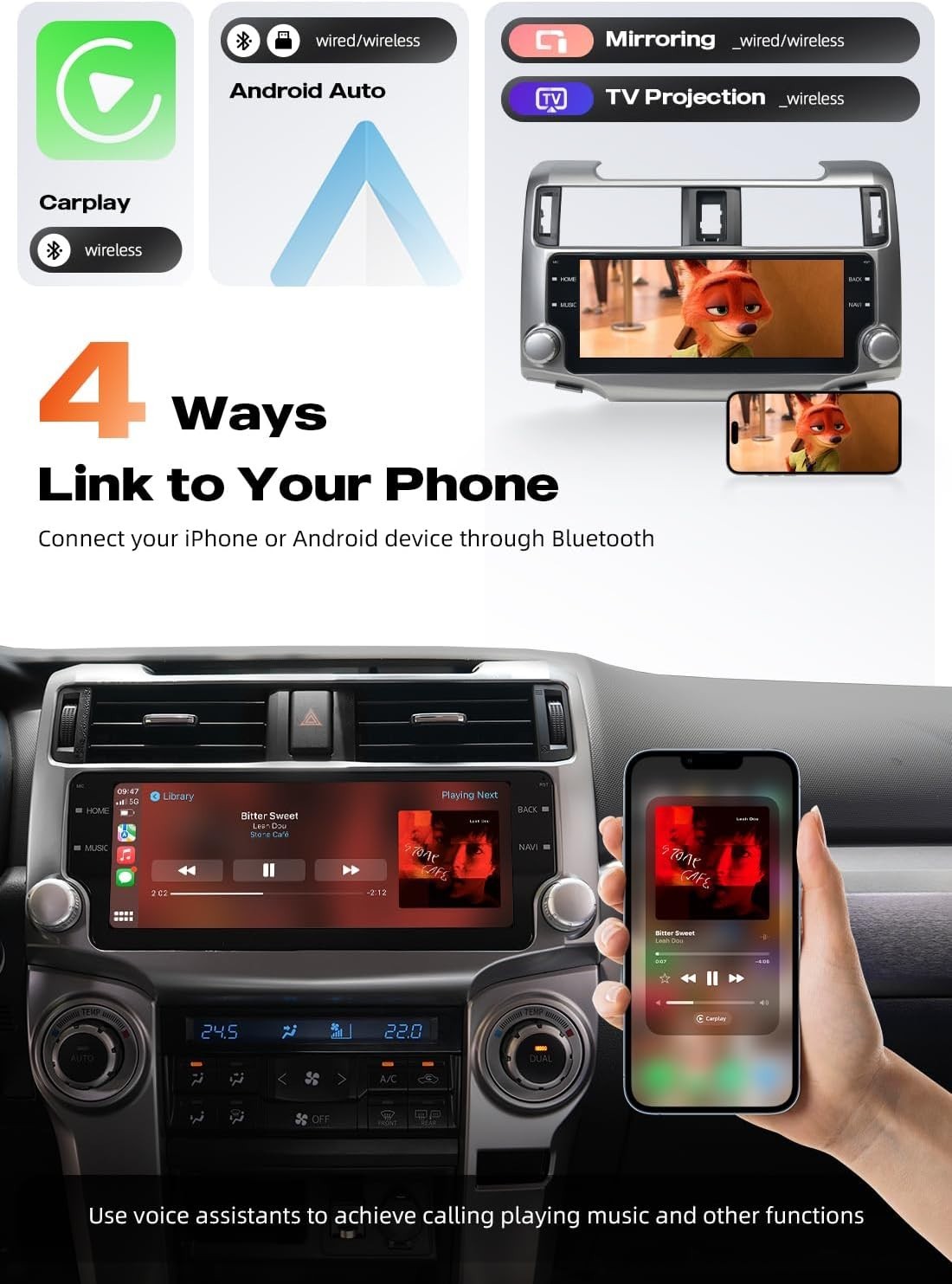 Dasaita Android13 Car Stereo for Toyota 4Runner 2010-2023 CarPlay DTS 6+64GB