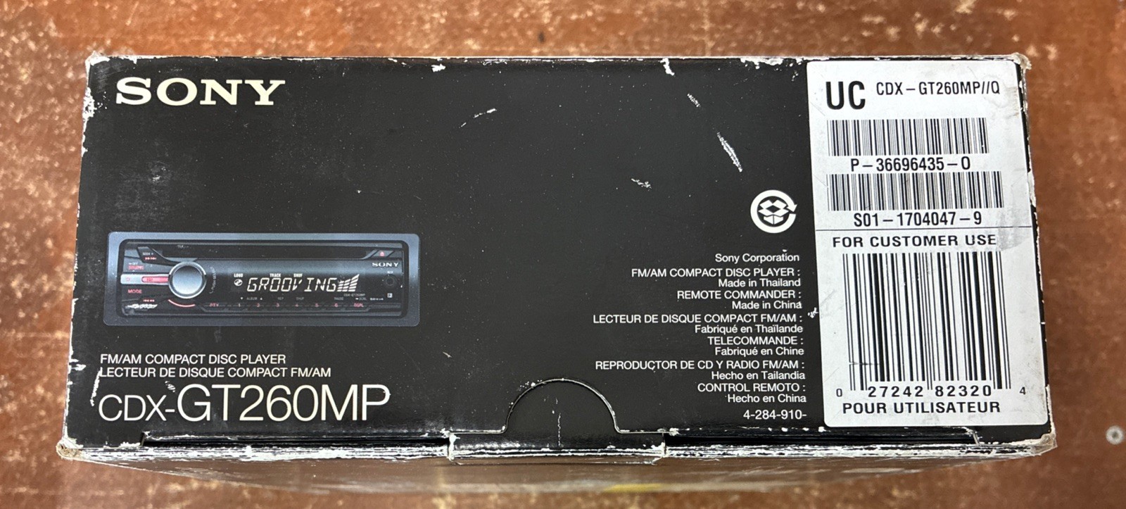 Sony CDX-GT260MP FM/AM Compact Disc Player CD MP3 In Dash Receiver NIB