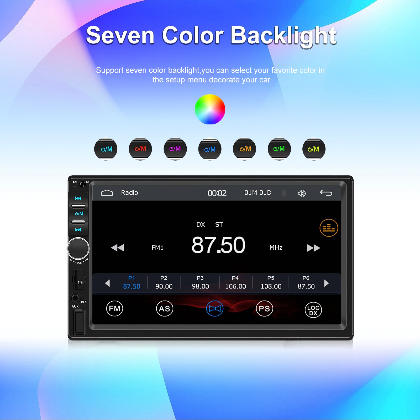 Double Din Apple Carplay Android Auto 7″ Car Stereo Radio Bluetooth Touch Screen
