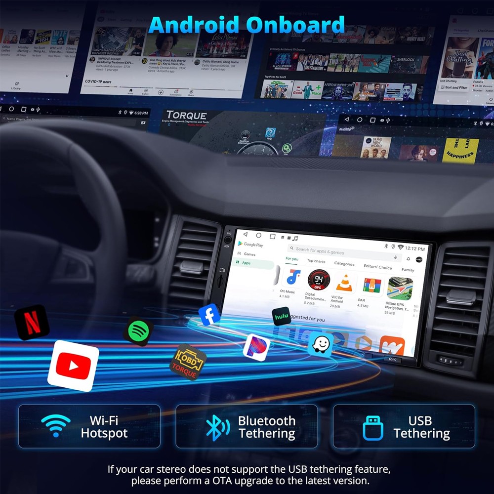 ATOTO F7 7in 2Din Bluetooth Car Stereo w/ Apple CarPlay/Android Auto/Mirrorlink