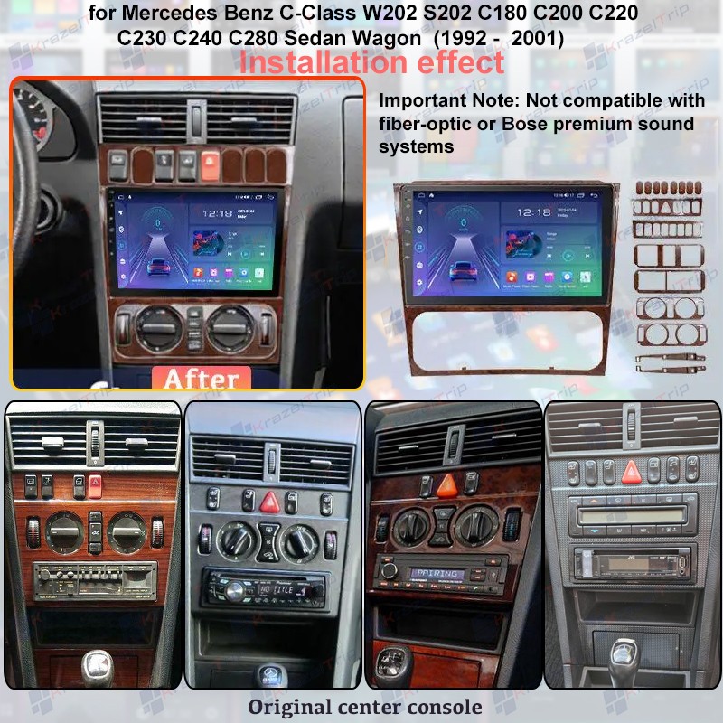 Car Radio for Mercedes Benz W202 S202 C180 C200 C220 C240 C280 Wagon 1992-2001