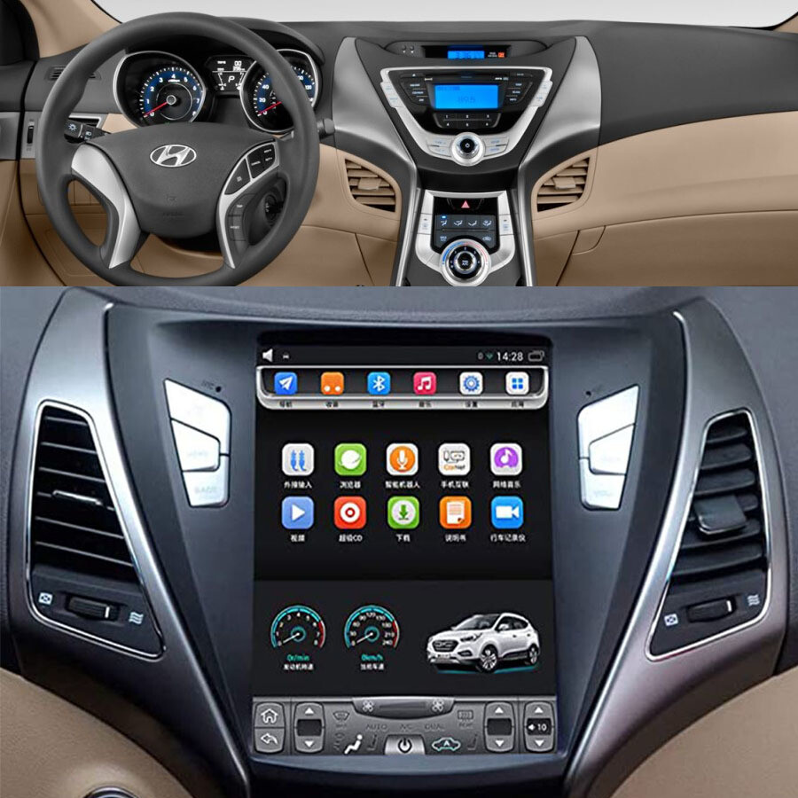 10.4″ Android Navigation Car Gps Tesla Style For Hyundai Elantra 11~13 Radio