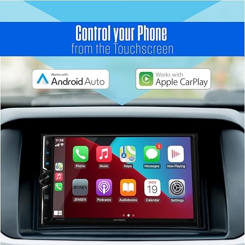 J3CA7W 7-inch Certified Apple Double DIN New 7” Wireless Double Din Stereo