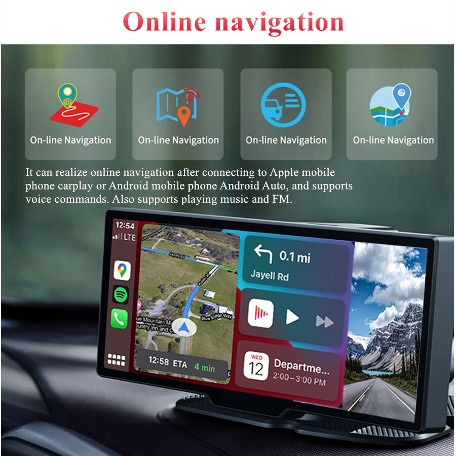 Car Dash Cam WIFI Recorder Touch Screen G-Sensor For Carplay Android Auto