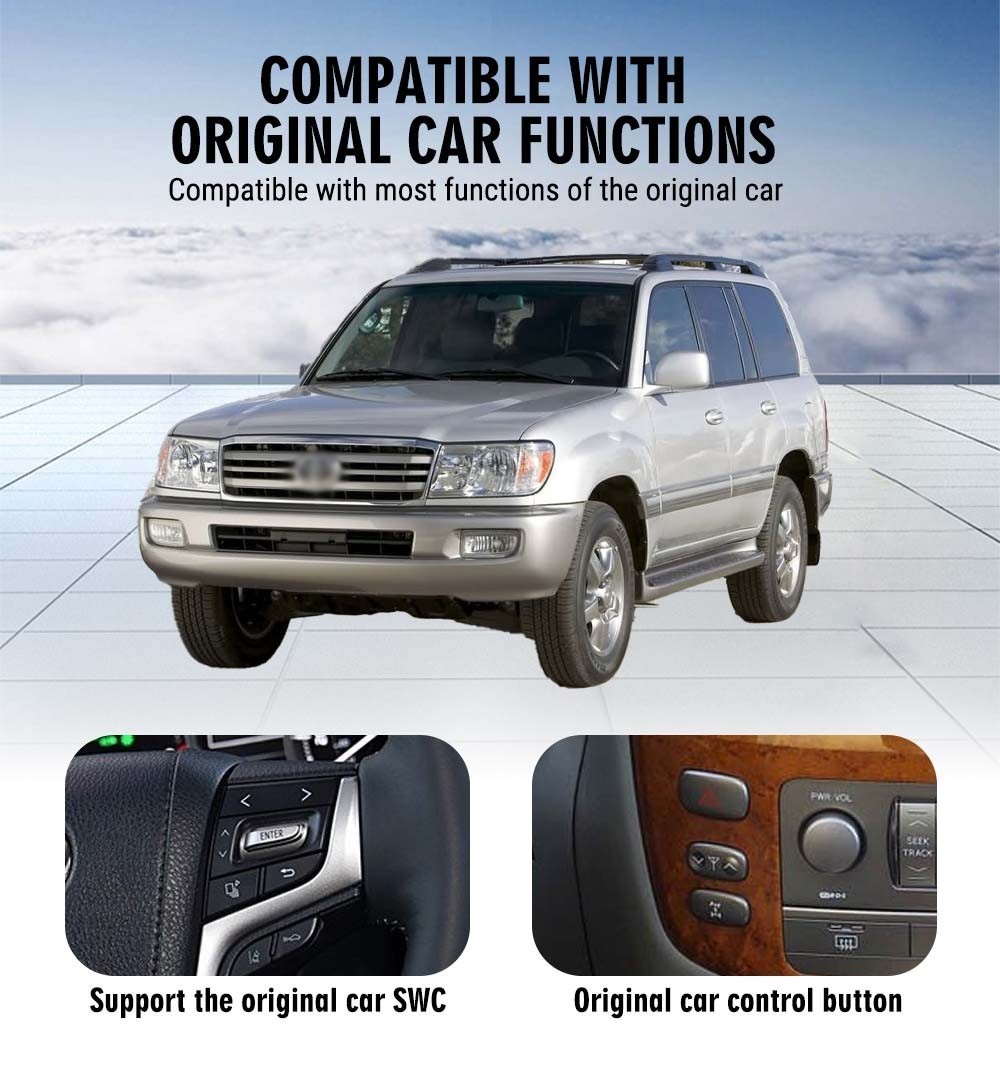 10″ Android Car Radio Carplay Screen For Toyota Land Cruiser 2002-07 Lexus LX470