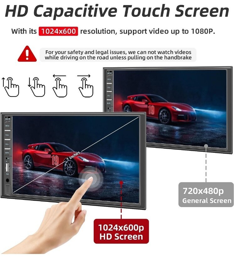 Double Din Car Stereo with Dash Cam | 7INCH Touchscreen Car Radio Receivers…