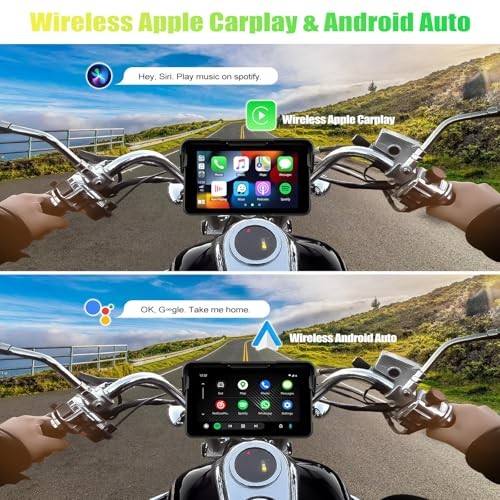 Removable Motorcycle CarPlay & Android Auto Screen, Wireless Apple Car Play