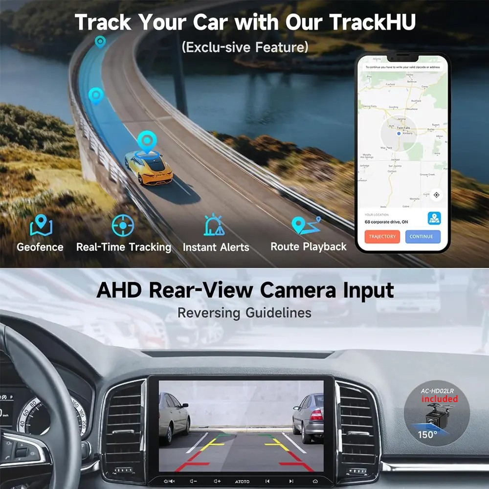 ATOTO A5L 10.1″ Android GenAI Car Stereo GPS Navi 24B EQ on Dash DVR+Rear Camera