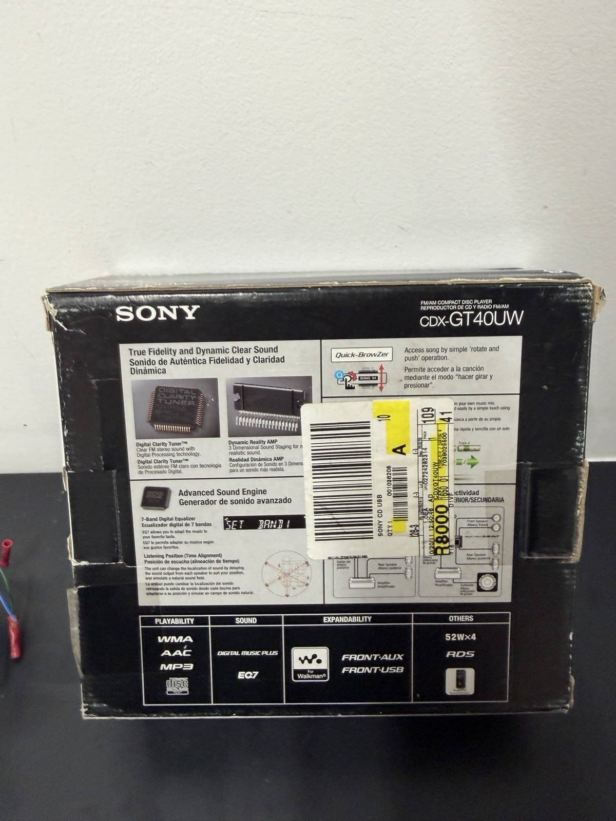 SONY Car Audio, CDX-GT40UW, FM/AM Compact Disc Player With Remote (For Parts)