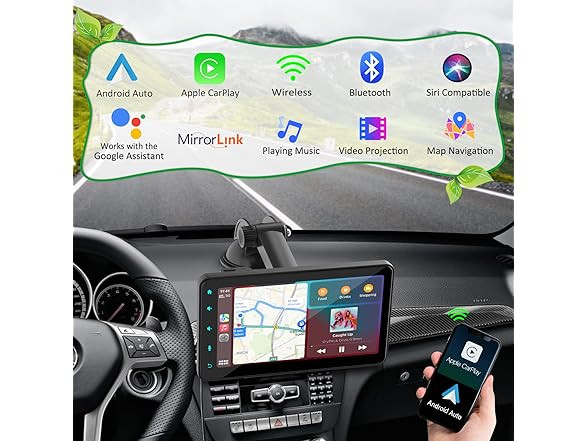 NEW Carpuride Black Touchscreen 7-Inch Apple Carplay & Android Auto 1080p