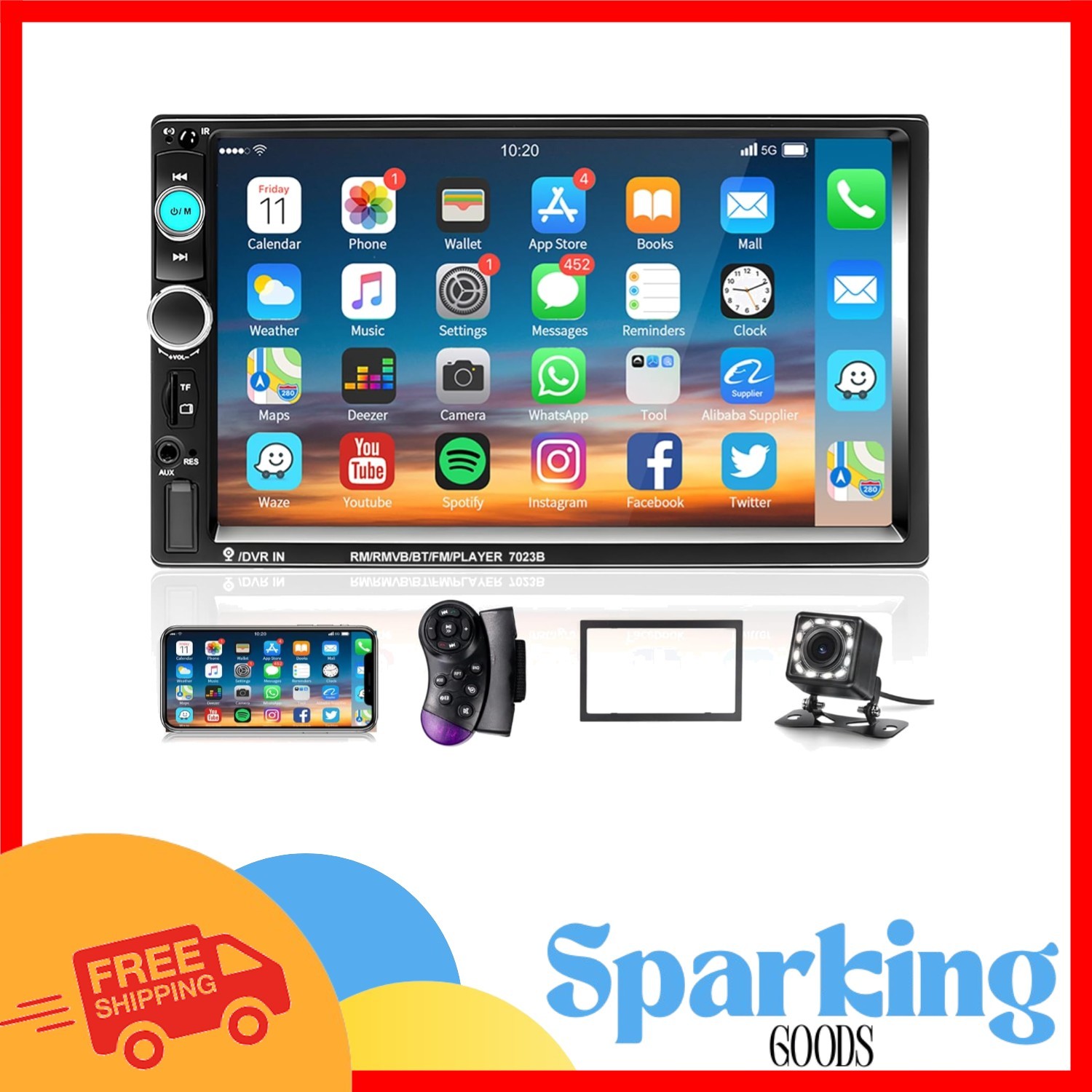 Double Din Car Radio with Touch Screen & Bluetooth for a Luxurious Experience