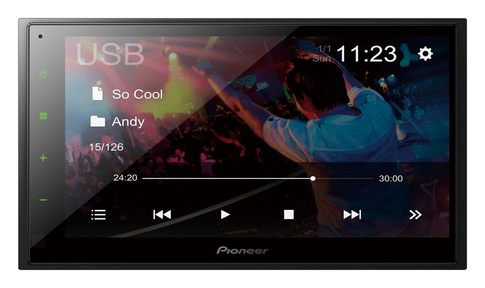 DMH-A345BT 6.8″ Digital Media AV Receiver with Bluetooth, iPhone, USB & Aux-In