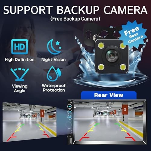 Double Din Car Stereo, 7 Inch HD Touch Screen Car Radio with Backup Camera,